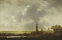 č.kat. 46 - van Goyen Jan Josephsz., Pohled na říční krajinu s městem, inv.č. 36 657