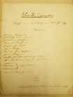 Titulní list rukopisu hry Rudolfa Karla Chotka Der Landjunker z roku 1848
