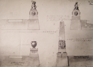  Joseph Klieber, Návrhy sochařské výzdoby na vyhlídkových terasách u přístaviště lodí na Mikulášském rybníku
