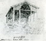  Emerich Chotek, Viniční chýše na Jacquinově vršku, kresba tužkou, léto 1845