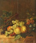 č.kat. 36 - Duffield William, Zátiší s ovocem, květinami a skleněným pohárem, inv.č. 36 579