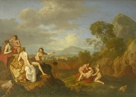č.kat. 109 - van Poelenburgh Cornelis, Krajina s bohyní Dianou a nymfou Kallistó, inv.č. 36 669